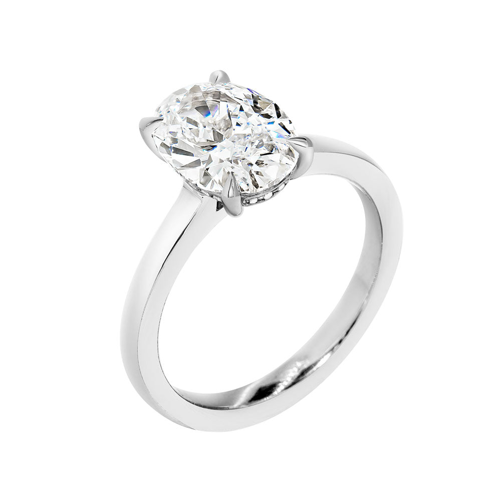 Frances Oval Solitaire Diamond Engagement Ring