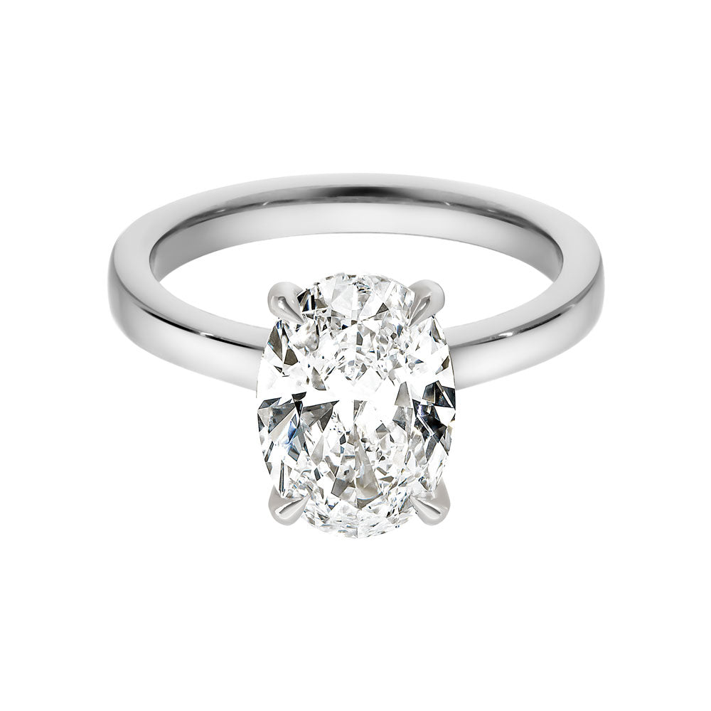 Frances Oval Solitaire Diamond Engagement Ring